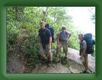 AmicalolaToUnicoi 017 * Chris, Mike, and Justin preparing to start hiking again * 1600 x 1200 * (923KB)